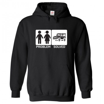 Problem Solved Funny Classic Unisex Kids and Adults Pullover Hoodie For Jeep Lovers							 									 									